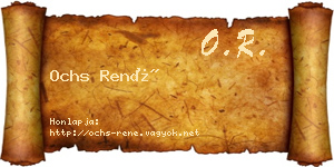 Ochs René névjegykártya